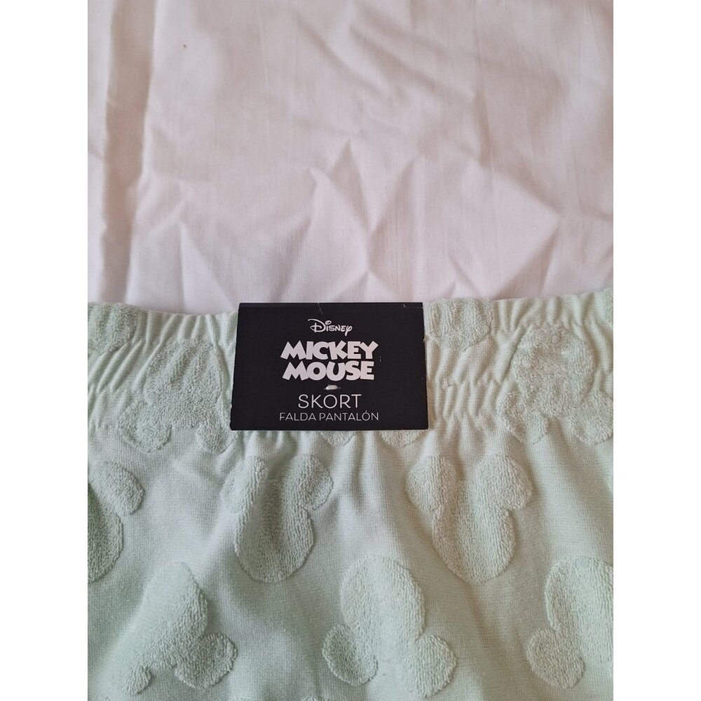 Disney Mickey Mouse Skort Womens Green Sz L 38" Waist Terry Embossed Skort - Picture 5 of 7